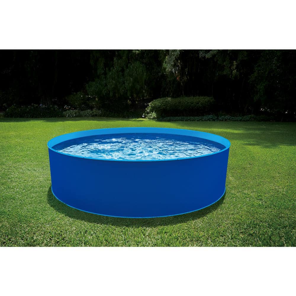 Cobalt Blue 15-ft Round Steel Wall Pool with Filter System