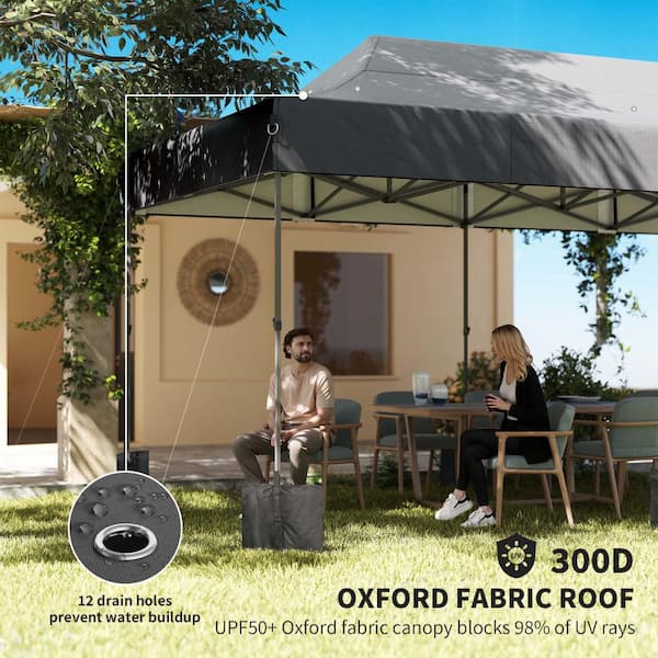 20 ft. W x 10 ft. D ft Pop Up Canopy Tent, Heavy Duty UPF50+