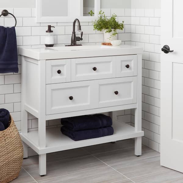 Mandouri Single-Handle Single Hole LED High-Arc Bathroom Faucet in Mediterranean Bronze