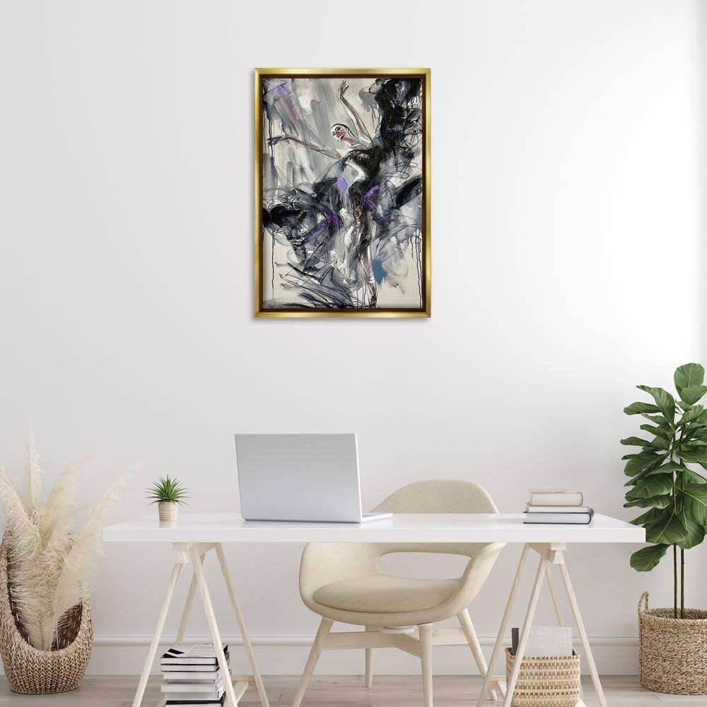 Abstract Elegance Dancer by Lucille Lee Gold Floater Frame People Graphic Art Print 31 in. x 21 in. price history on PriceWatchPro
