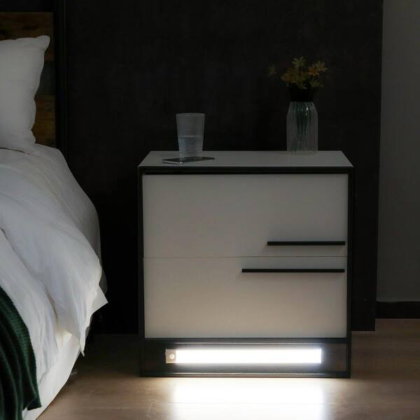Black and white modern nightstand discount