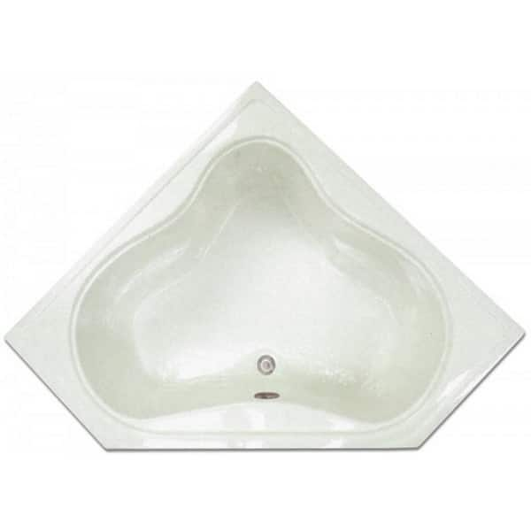 Pinnacle 4.48 ft. Corner Drop-In Non-Whirlpool Bathtub in White