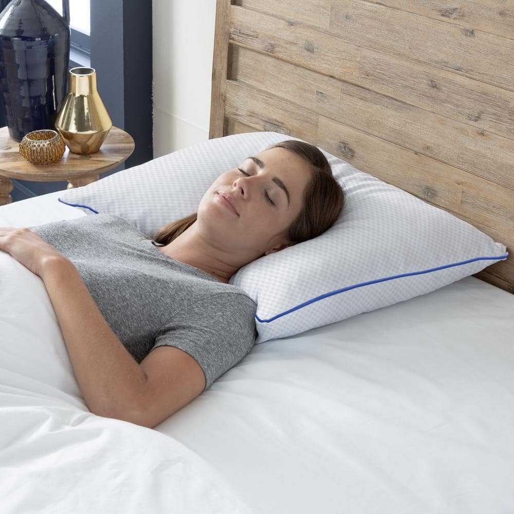 Oversized White Gel-Infused Shredded Memory Foam Pillow Set