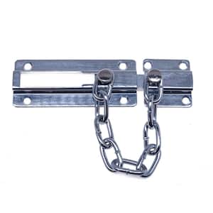 Solid Brass Chain Bolt Guard in Satin Chrome