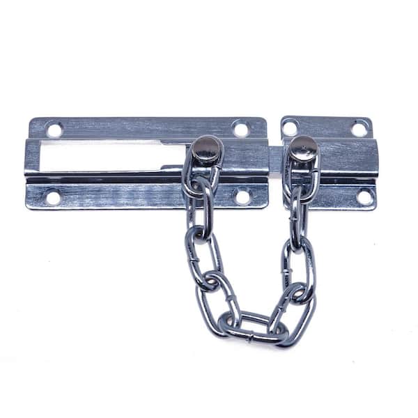 idh by St. Simons Solid Brass Chain Bolt Guard in Satin Chrome