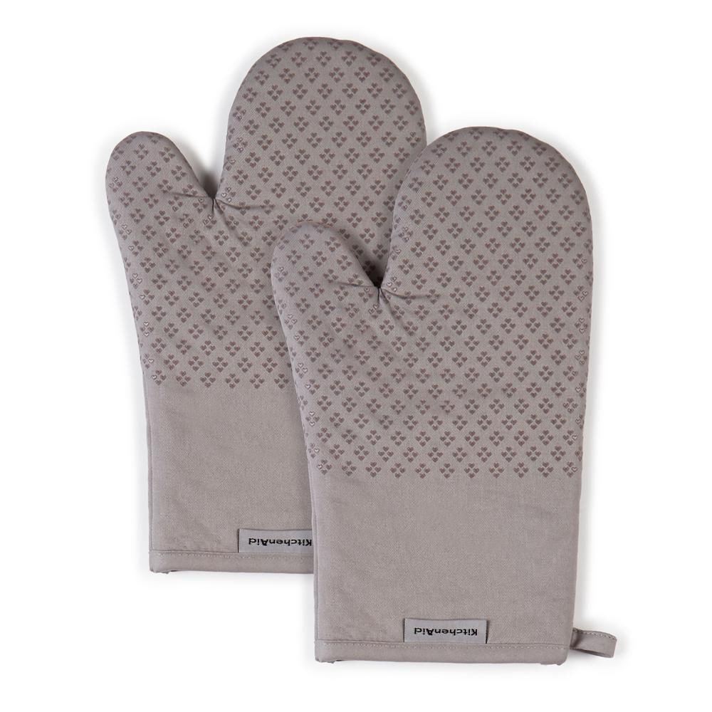 Oven Mitts Heat Resistant – (Grey Color) Mini Oven Mitts, Silicone Gloves  Heat Resistant, Kitchen Gloves for Cooking, Silicone Oven Mitts & Pot