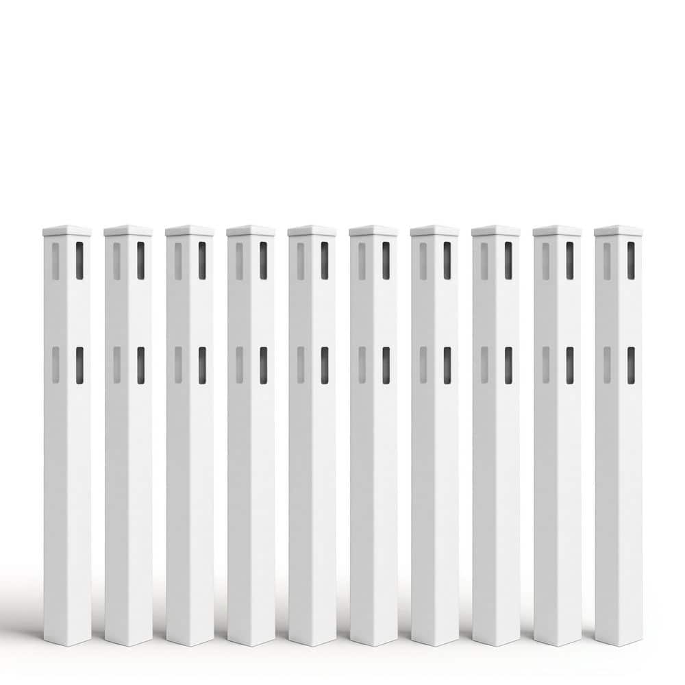 5 in. x 5 in. x 5 ft. White Vinyl Line Fence Post with Cap (10-Pack) price history on PriceWatchPro