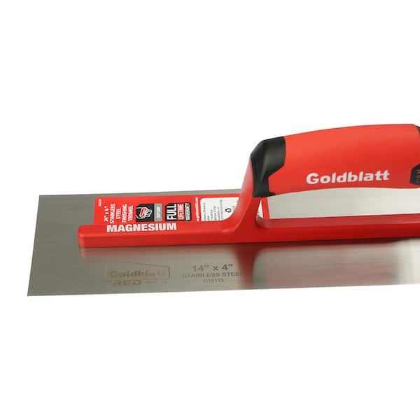 Goldblatt RED SINCE 1885 14 in. x 4 in. Pro Steel Finishing Trowel G16113 -  The Home Depot