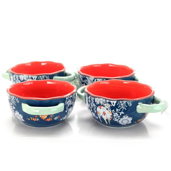 Urban Market Life on The Farm 6 in. Blue Soup Bowl (Set of 4)