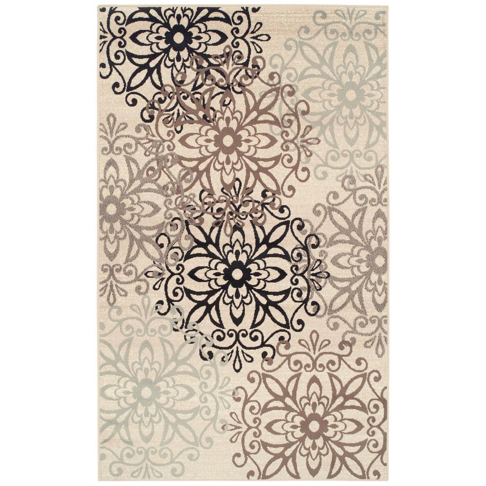 Leigh Beige 7 ft. x 9 ft. Floral Medallion Polypropylene Area Rug product image for price tracking