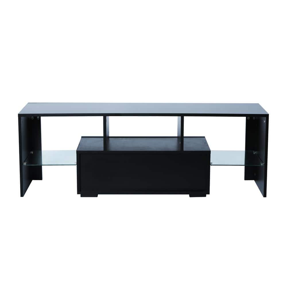 51.18 in. Black LED Lights High Glossy Front tv Stand Fits tv's Up To 65 in