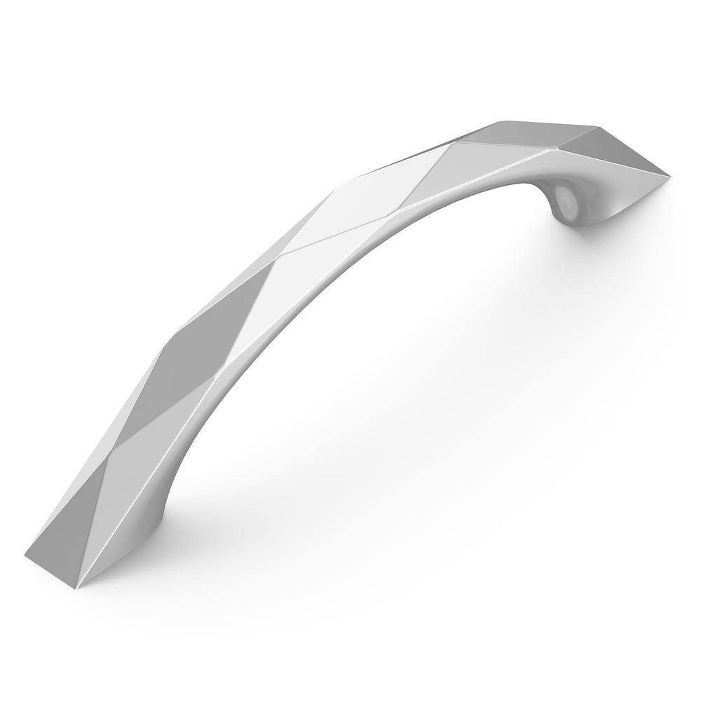 Chrome Faceted Solid Core Kitchen Cabinet Handles, 3-3/4"