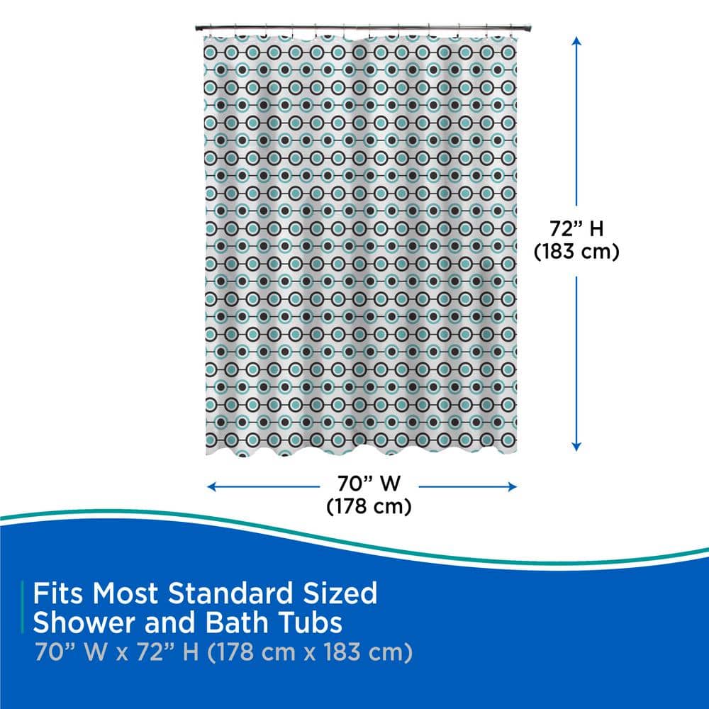 Medium Weight Decorative PEVA Shower Curtain Liner with Dots