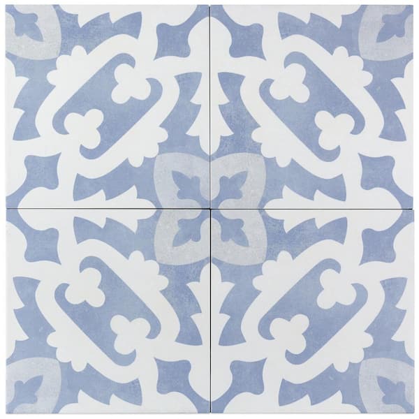 Moma Light Blue Encaustic 9x9 Glazed Porcelain Tile Moma Light Blue Encaustic 9x9 Glazed Porcelain Tile