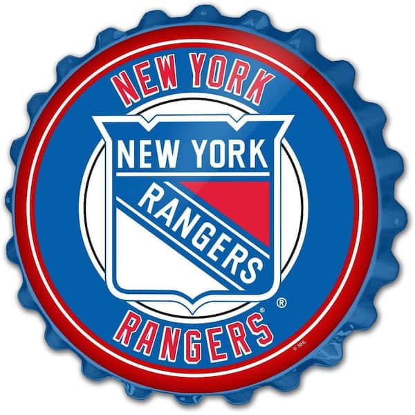 The Fan-Brand 19 in. New York Rangers Plastic Bottle Cap Decorative Sign