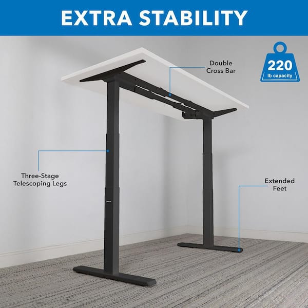 mount-it! 48 in. White Tabletop Ultimate Dual Motor Electric