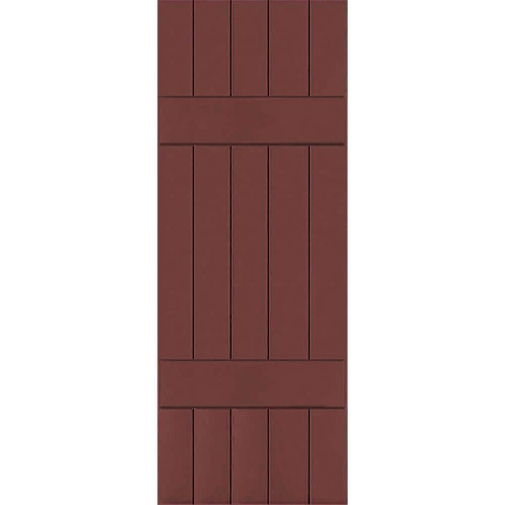 18 in. x 64 in. Exterior Real Wood Pine Board & Batten Shutters Pair Cottage Red price history on PriceWatchPro