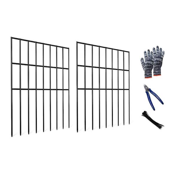Animal Barrier Fence 25pcs 27ft Length x 17in Height No Dig Rustproof Decorative Metal Wire Garden Fencing for Yard