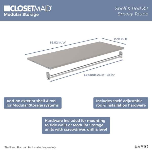 ClosetMaid 4567 Modular Closet Storage Shelf and Hang Rod Kit White