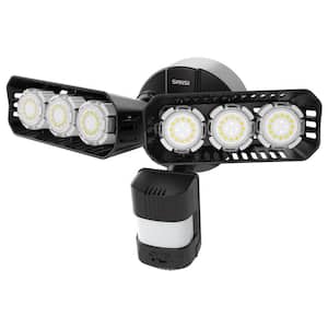 38-Watt 180-Degree Black Motion Activated Outdoor Integrated LED Duck to Dawn Flood Light