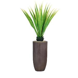 62.25 in. Artificial Real Touch Agave Plant in Resin Planter