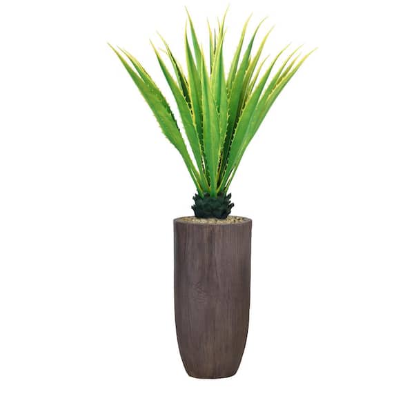 VINTAGE HOME 62.25 in. Artificial Real Touch Agave Plant in Resin Planter
