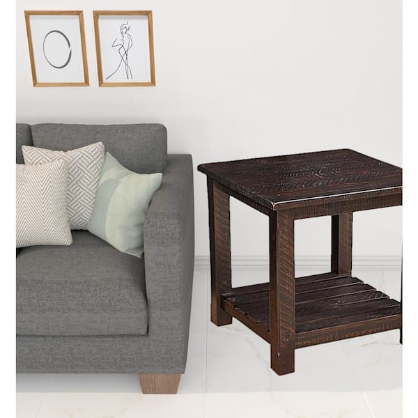 HomeRoots Charlie 24 in. Espresso Square Wood End Table