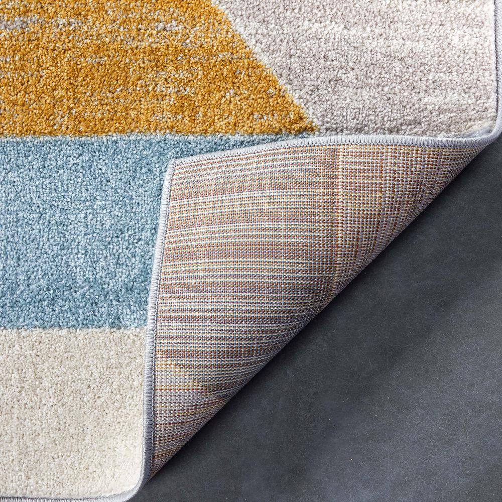 Mystic Blue Geometric Stain-Resistant Area Rug
