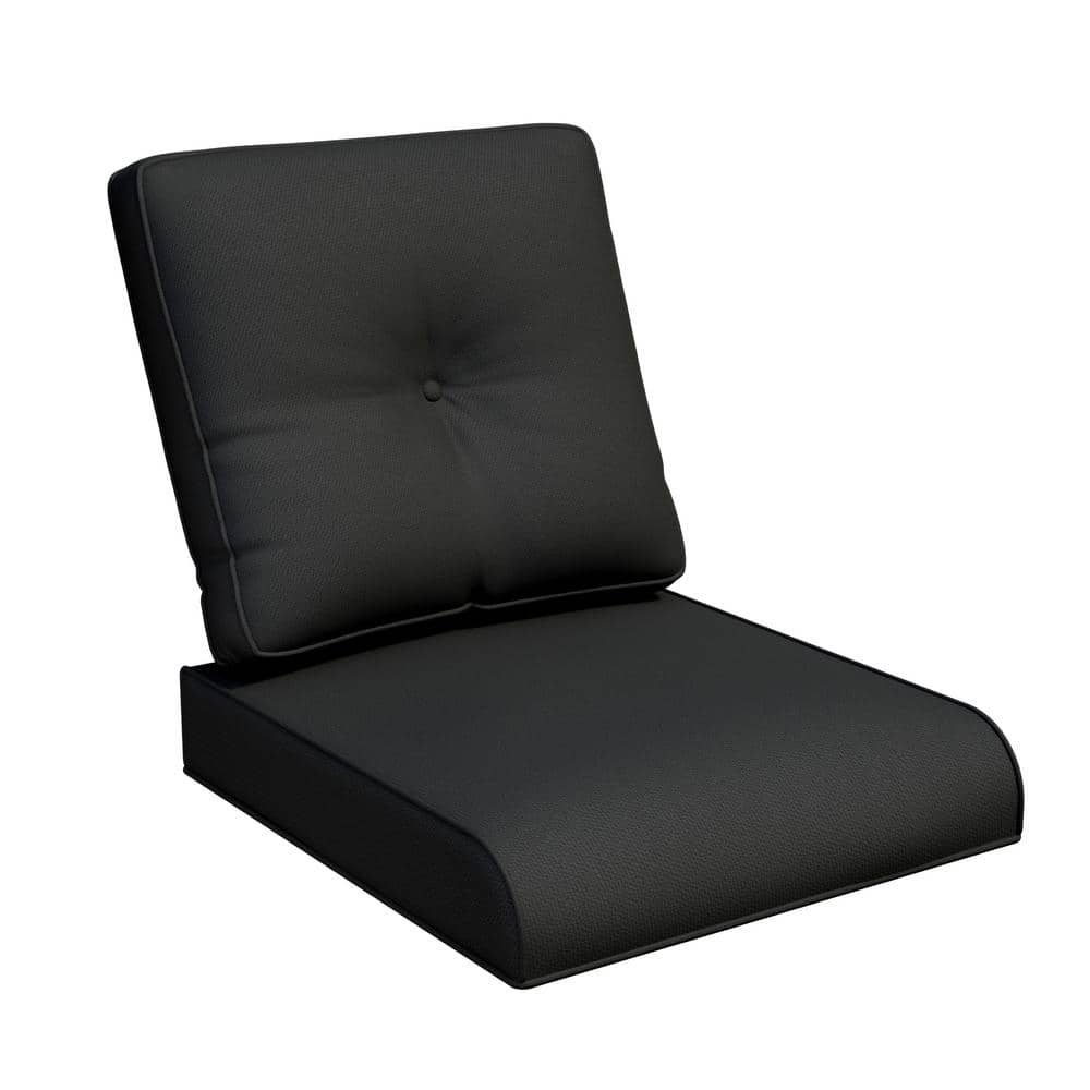 22 in. x 24 in. 10-Piece Outdoor Patio Replacement Deep Seating Cushion Set with Zipper Design for Lounge Chair in Black price history on PriceWatchPro
