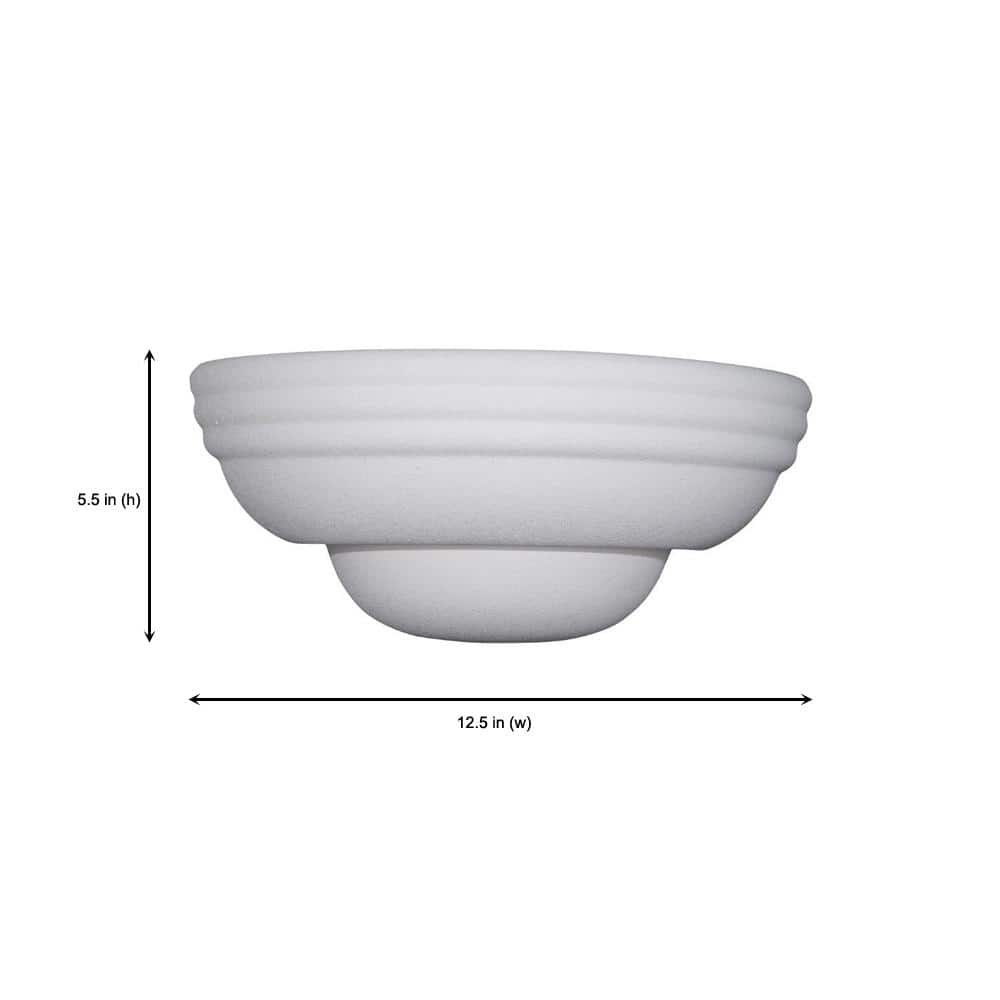 Sleek White Ceramic 12.5" Wall Sconce with Frosted Shade