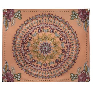 Multi Terracotta Floral Medallion Wall Tapestry