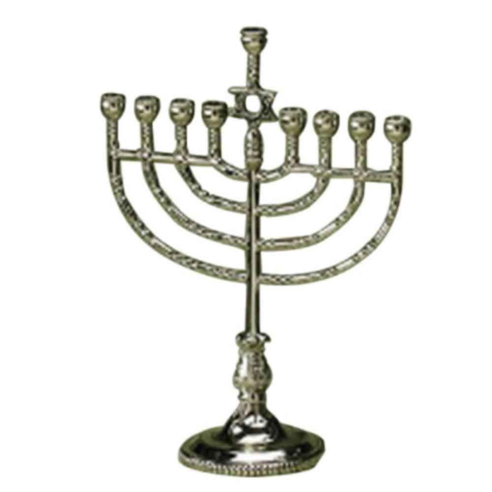8.5 in. Polished Silver Menorah
