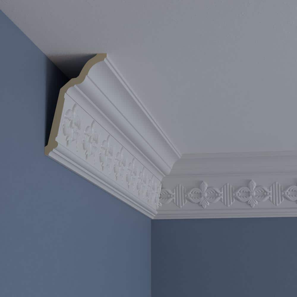 Victorian Primed Urethane Crown Moulding Sample, 12-inch