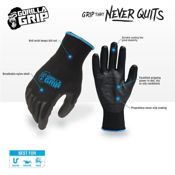 Grease Monkey 25052-26 Gorilla Grip Max Fit Glove, Medium