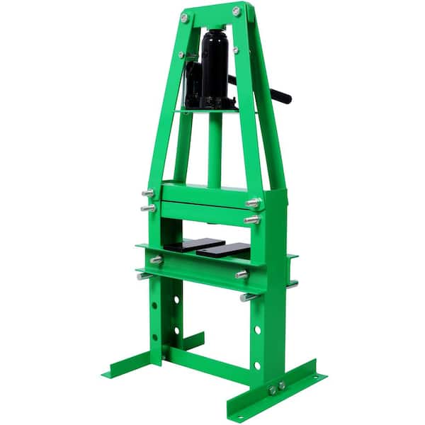 Tidoin 6-Ton Green A-Frame Adjustable Hydraulic Power Units Shop Press with Press Plates
