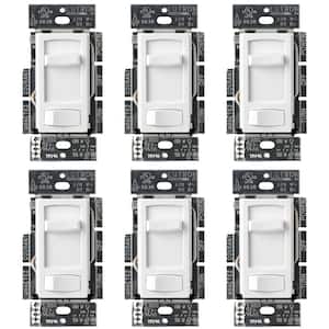 Skylark Contour LED+ Dimmer Switch for LED and Incandescent Bulbs, Single-Pole or 3-Way, White (CTCL-PR-6PK-WH) (6-Pack)