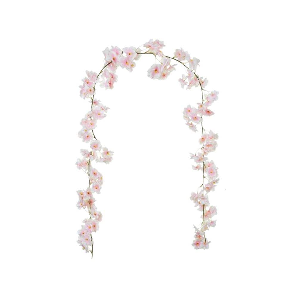 5.9 ft. Pink Artificial Cherry Blossom Flower Garland (8-Pieces)
