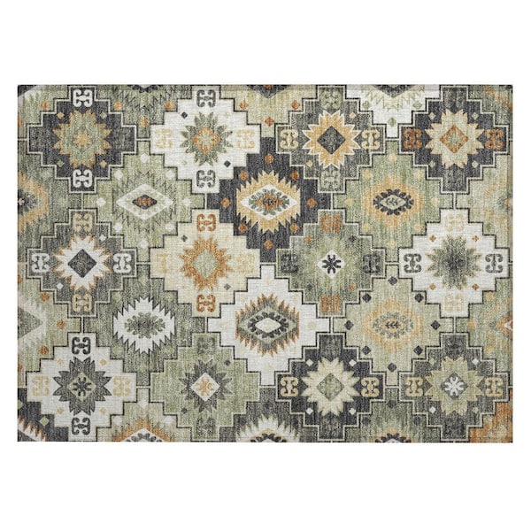 Addison Rugs Chantille Machine Washable Indoor/Outdoor Abstract ACN2123 Fern 1 ft. 8 in. x 2 ft. 6 in. Accent Rug