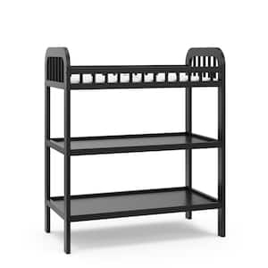 Pasadena Black Changing Table with Water-Resistant Changing Pad