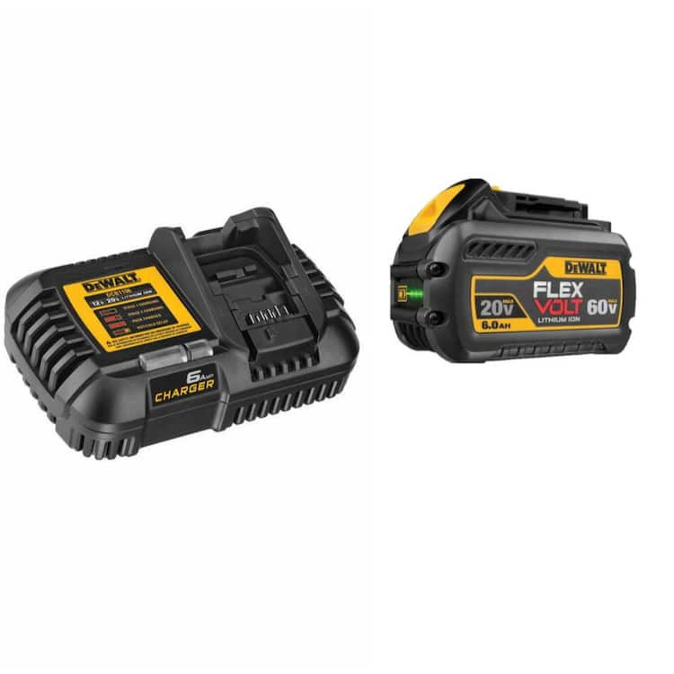 DEWALT FLEXVOLT 20V/60V MAX Lithium-Ion 6.0Ah Battery Pack with 6 Amp Output Charger