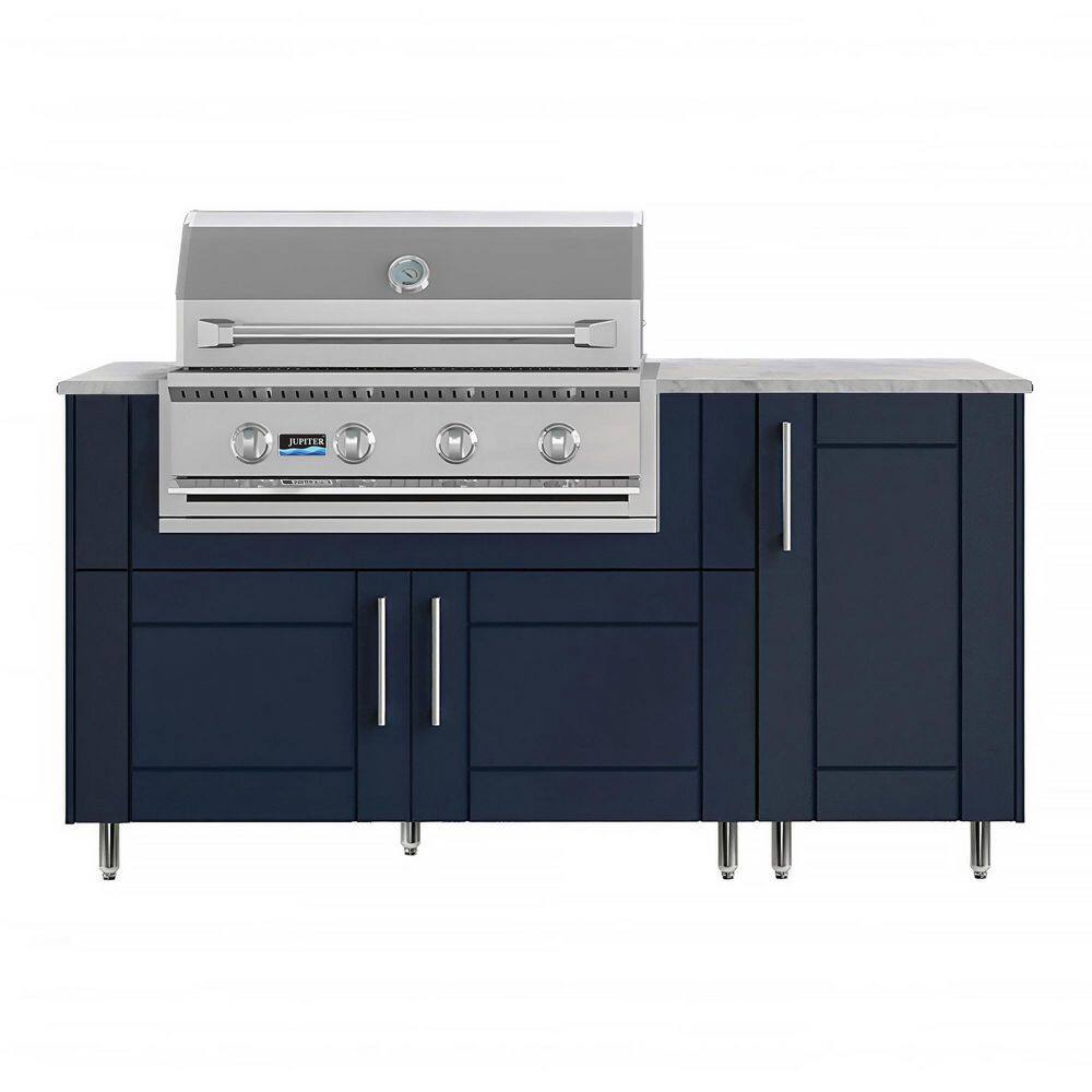 Daybreak 68.5 in. W 4-Burner Propane Grill Island in Sanibel Sapphire Blue with Propane Cabinet price history on PriceWatchPro