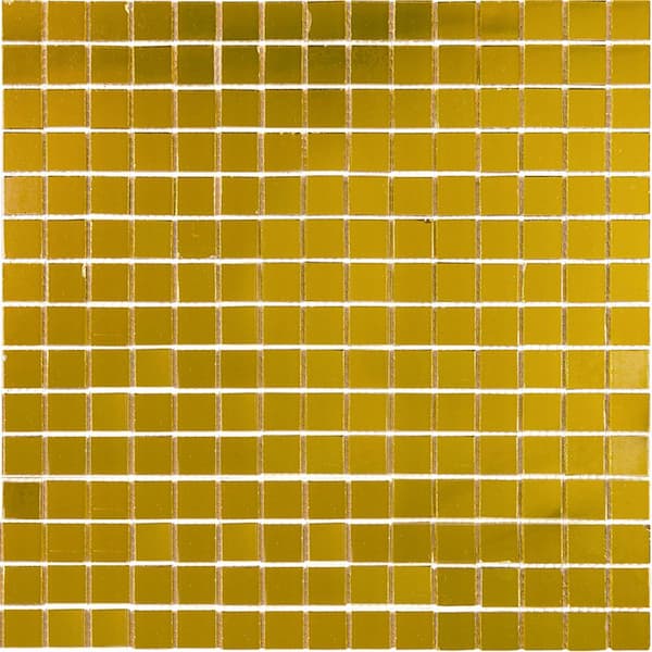Apollo Tile Altin 4 in. x 6 in. Glossy Amber Gold Glass Mosaic Uniform Square Wall & Floor Sample Tile (0.13 sq. ft./Piece) (1-Pack)