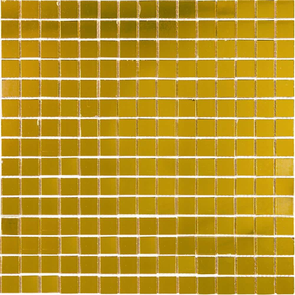 Golden Amber 12'' x 12'' Glass Mosaic Tile Sheet