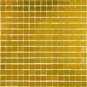 Altin Glossy Amber Gold 12 in. x 12 in. Glass Mosaic Wall and Floor Tile (20 sq. ft./case) (20-pack)