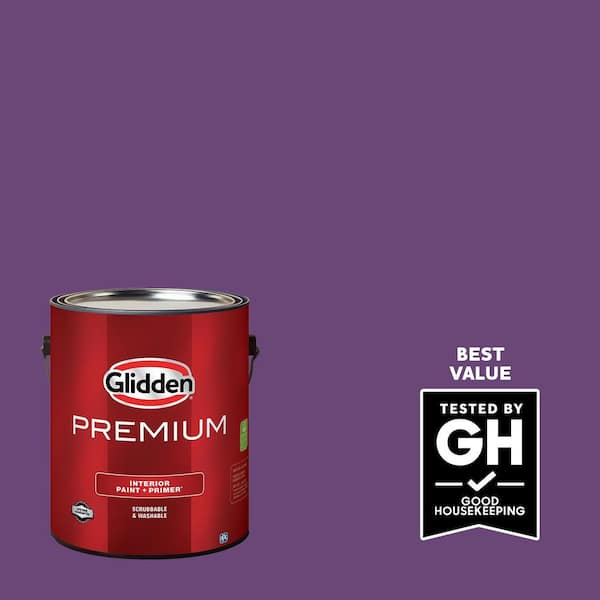 Glidden Premium 1 gal. PPG1176-7 Perfectly Purple Semi-Gloss Interior Latex Paint