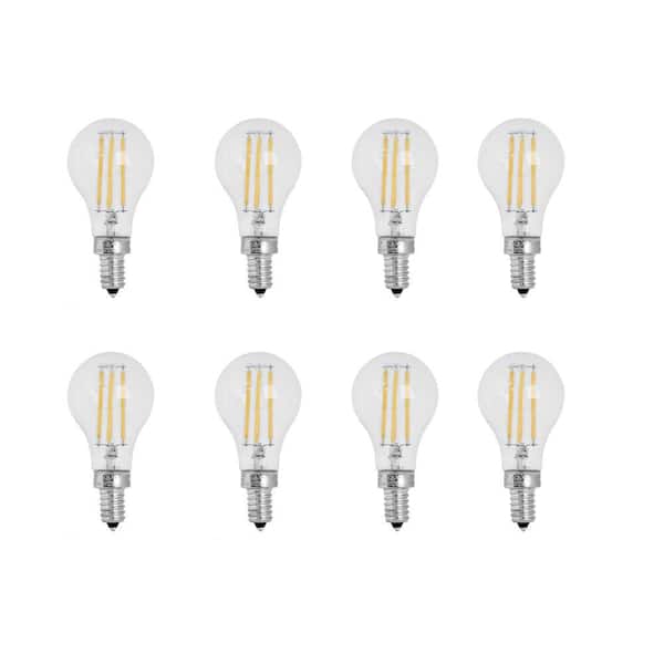 Feit Electric 75-Watt Equivalent A15 Candelabra-Base Dimmable Filament Clear Glass LED Ceiling Fan Light Bulb in Daylight (8-Pack)