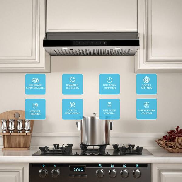 VIKIO 36 in. 900 CFM Ducted Under Cabinet Range Hood in