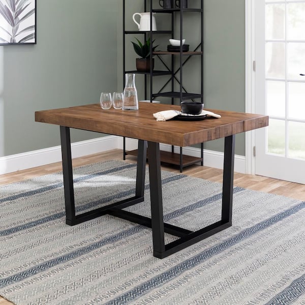 52 in. Reclaimed Barnwood Distressed Solid Wood Dining Table
