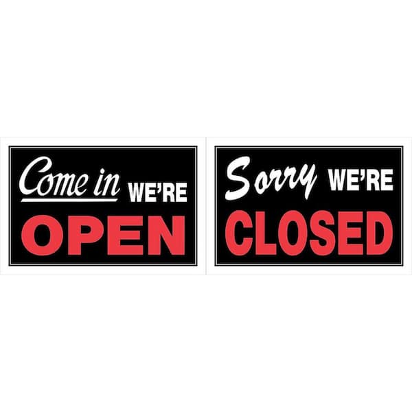 Everbilt 8 in. x 12 in. Plastic Open/Closed Sign 31725 - The Home Depot