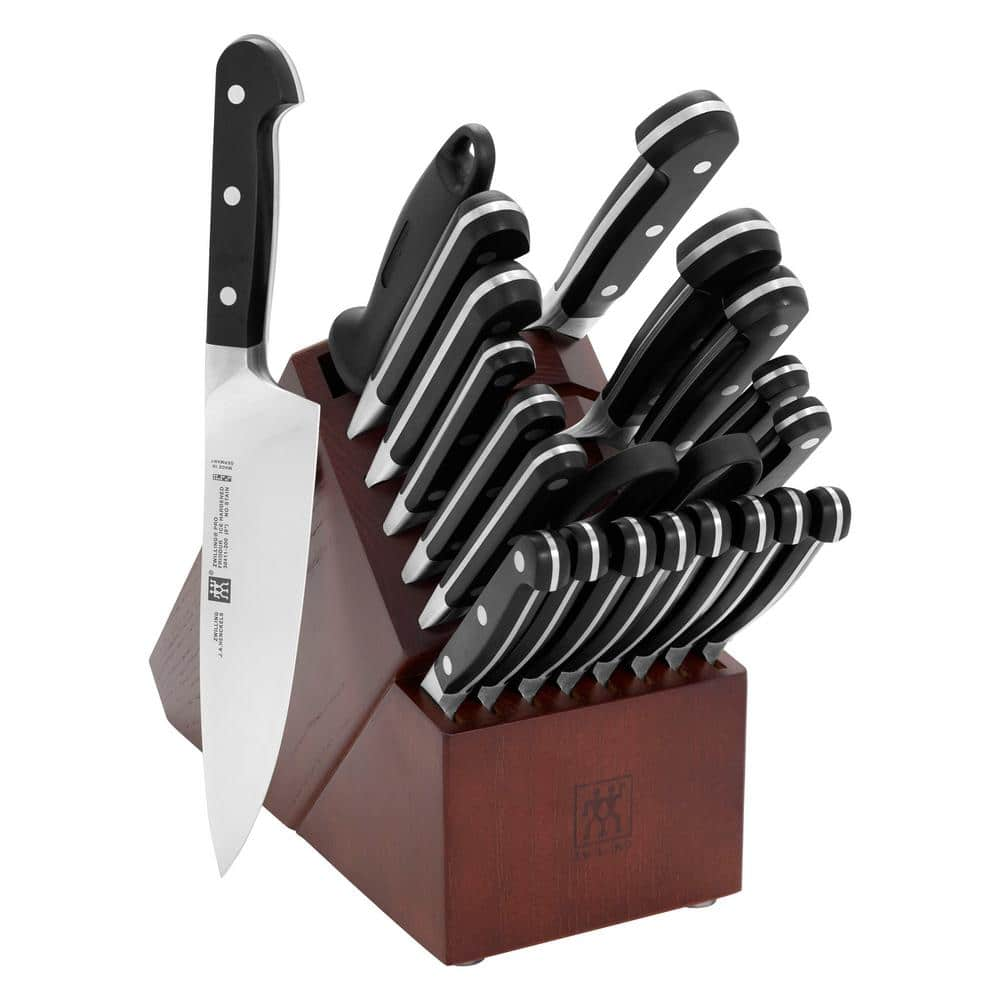 ZWILLING Pro Stainless Steel 22-pc Knife Block Set with Forged Steak Knives